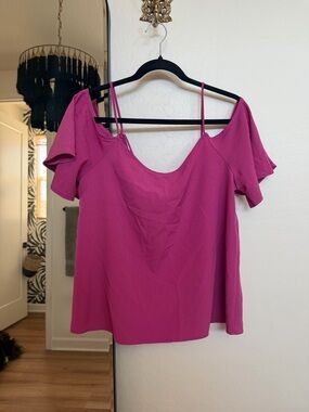 bp Off-Shoulder Spaghetti Strap Camisole in Fuchsia